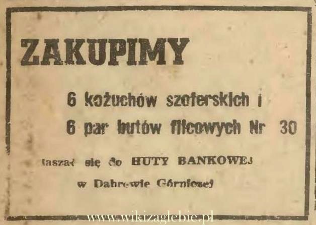 Plik:Reklama 1945 Dąbrowa Górnicza Huta Bankowa 01.JPG