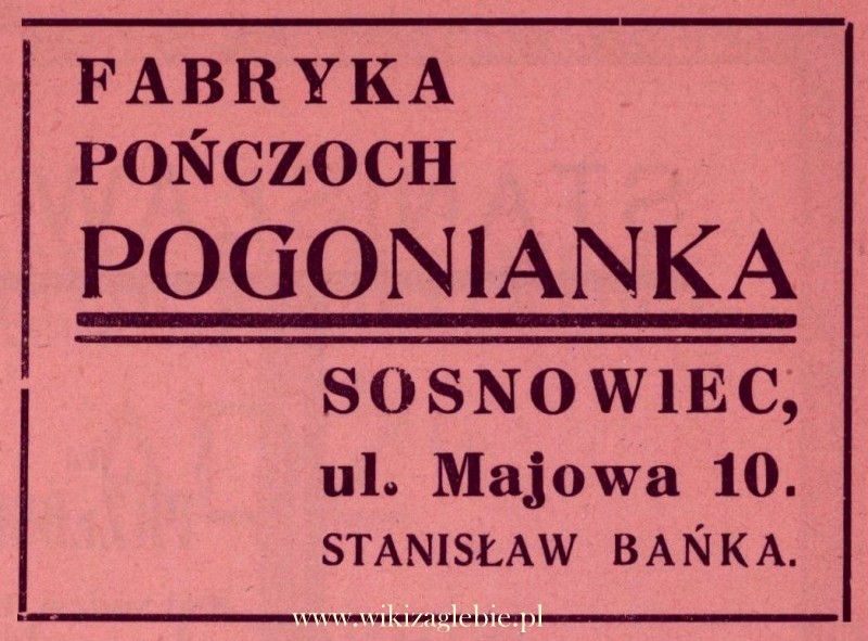 Plik:Reklama 1938 Sosnowiec Fabryka Pończoch Pogonianka 01.jpg