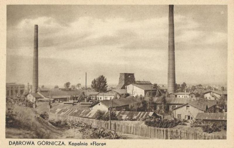 Plik:Dąbrowa Górnicza na dawnej pocztówce 150 Kopalnia Flora.jpg