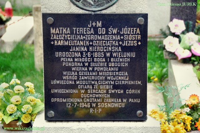 Plik:Sosnowiec cmentarz katolicki ul. Smutna Teresa Janina Kierocińska 02.JPG