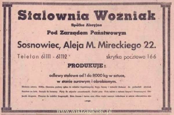Plik:Reklama 1945 Sosnowiec Stalownia Woźniak 01.JPG