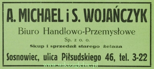 Plik:Reklama 1934 Sosnowiec Biuro Handlowo-Przemysłowe Michael&Wojańczyk 01.jpg