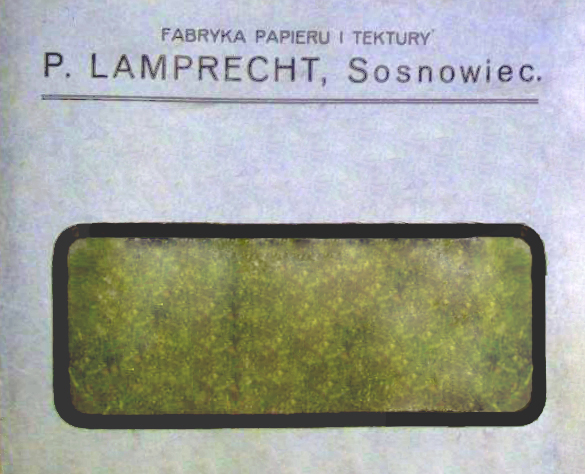 Plik:Koperta Fabryka Papieru Lamprecht Sosnowiec.jpg