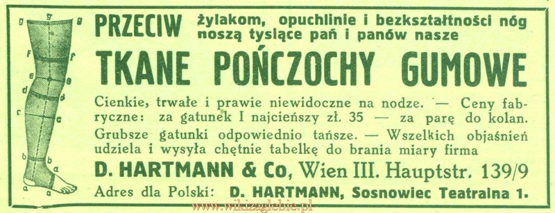 Plik:Reklama 1931 Sosnowiec Przedstawicielstwo Firmy D. Hartmann & Co 01.jpg