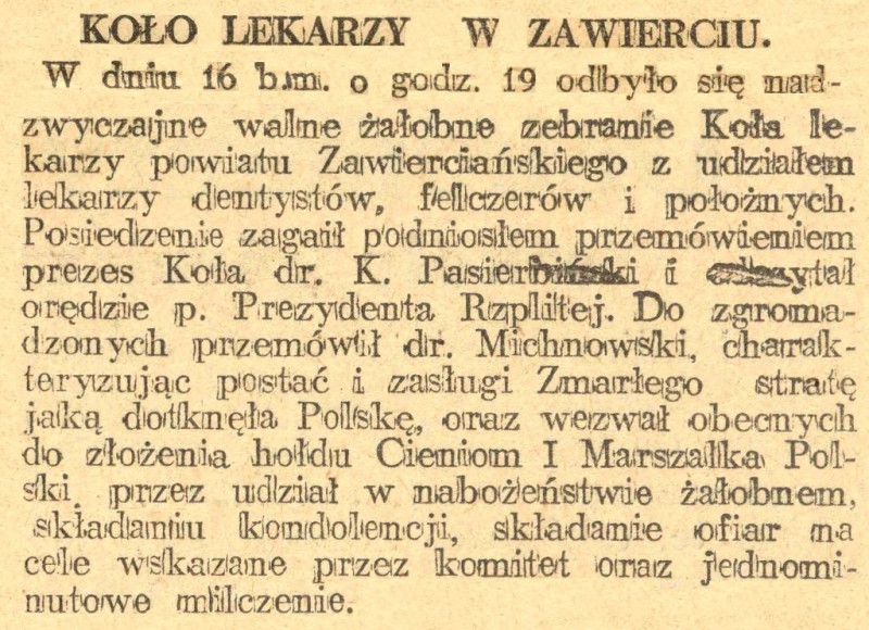Plik:Koło Lekarzy w Zawierciu KZI 1935.05.18.jpg