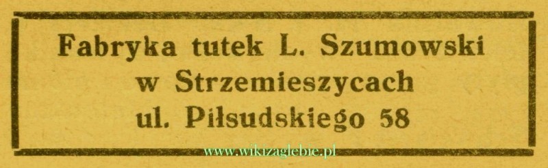 Plik:Reklama 1937 Dąbrowa Górnicza Fabryka Tutek L. Szumowski w Strzemieszycach 01.jpg