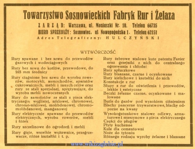 Plik:Reklama 1937 Sosnowiec Towarzystwo Sosnowieckich Fabryk Rur i Żelaza 01.JPG