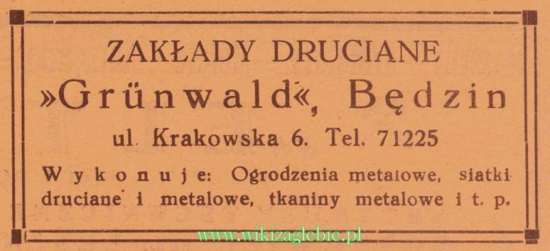 Plik:Reklama 1937 Będzin Zakłady Druciane Grunwald 02.jpg