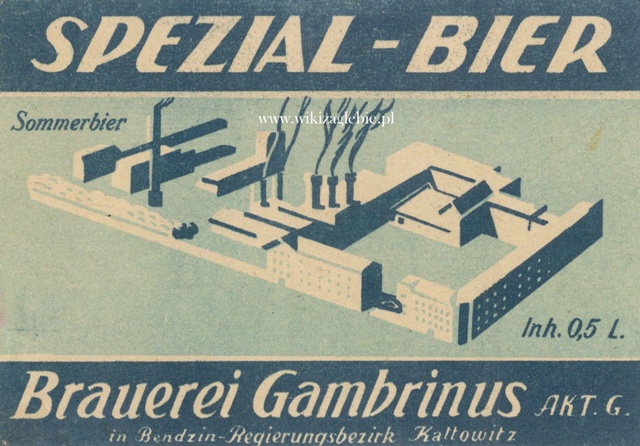 Plik:Będzin Browar Gambrinus Etykiety 1939-1945 01.jpg
