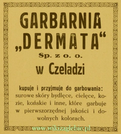 Plik:Reklama 1934 Czeladź Garbarnia Dermata 01.jpg