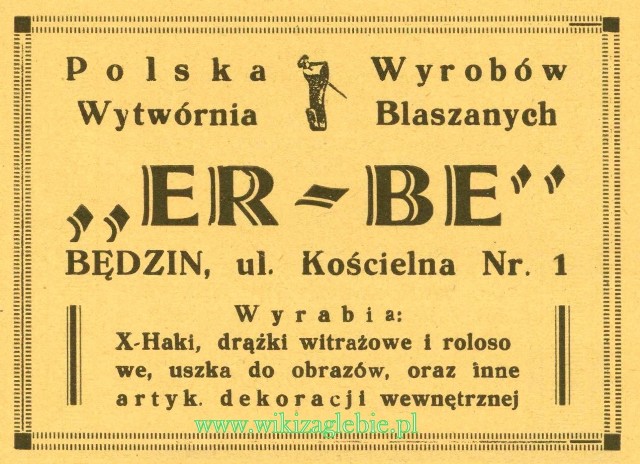 Plik:Reklama 1937 Będzin Polska Wytwórnia Wyrobów Blaszanych ER-BE 01.jpg