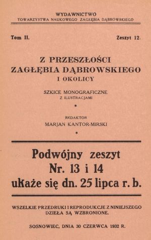 Z przeszłości Zagłębia Dąbrowskiego i okolicy - Szkice monograficzne z ilustracjami - Tom 2 - nr 12.jpg