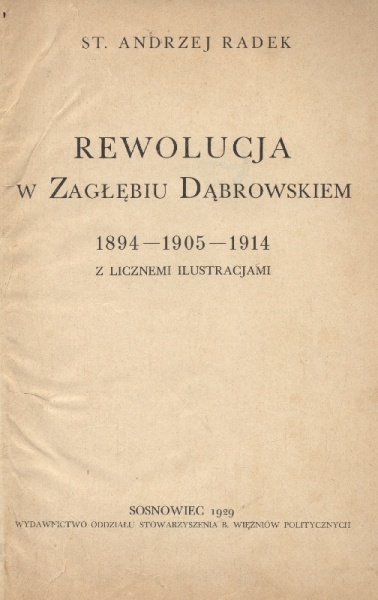 Plik:Rewolucja w Zagłębiu Dąbrowskim. 1894–1905–1914 wyd 1929.jpg