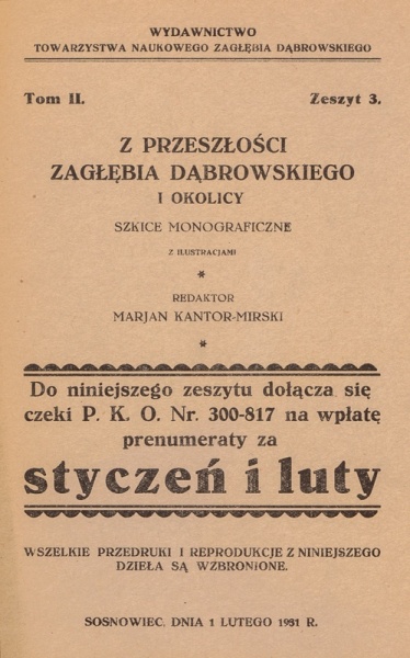 Plik:Z przeszłości Zagłębia Dąbrowskiego i okolicy - Szkice monograficzne z ilustracjami - Tom 2 - nr 03.jpg