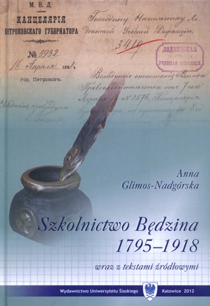 Plik:Szkolnictwo Będzina 1795-1918 wraz z tekstami źródłowymi.jpg