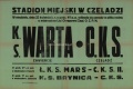 Plakat na mecz piłki nożnej KS Warta CKS Czeladź sprzed 1939.jpg