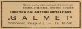 Reklama 1938 Sosnowiec Fabryka Galanterii Metalowej Galmet 01.jpg