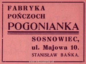 Reklama 1938 Sosnowiec Fabryka Pończoch Pogonianka 01.jpg