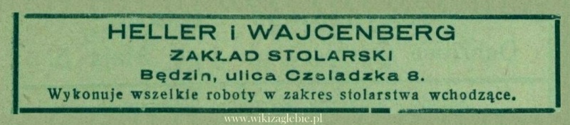 Plik:Reklama 1938 Będzin Zakład Stolarski Heller i Wajcenberg 01.jpg