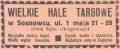 Sosnowiec Wielkie Hale Targowe Reklama 1933.jpg