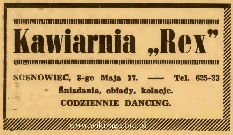 Plik:Reklama 1945 Sosnowiec Kawiarnia Rex 02.JPG