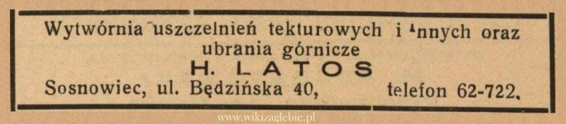 Plik:Reklama 1938 Sosnowiec Wytwórnia Uszczelnień H. Latos 01.jpg