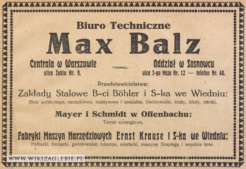 Plik:Reklama-1922-Sosnowiec-Max-Balz-Biuro-Techniczne.jpg