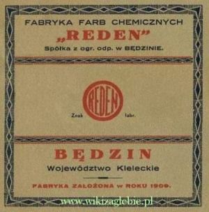Reklama 1939 Będzin Fabryka Farb Chemicznych Reden 01.jpg