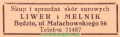 Reklama 1937 Będzin Skup i Sprzedaż Skór Surowych Liwer i Melnik 01.jpg