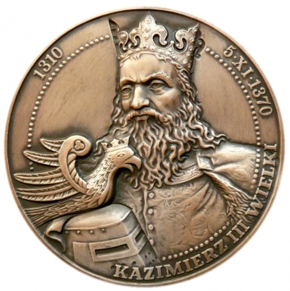 Plik:Kazimierz Wielki medal będzin 1.jpg
