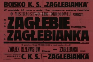 Plakat na mecz Zagłebianka Będzin Zagłębie Dąbrowa Górnicza.jpg