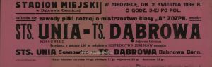 Plakat na mecz Dąbrowa DG Unia Sosnowiec.jpg