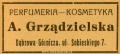 Reklama 1938 Dąbrowa Górnicza Perfumeria-Kosmetyka A. Grządzielska 01.jpg