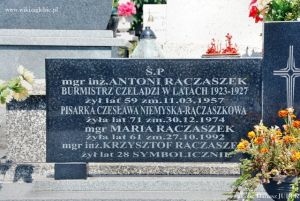 Czeladź Cmentarz katolicki ul. Nowpogońska 021 Antoni Rączaszek.JPG
