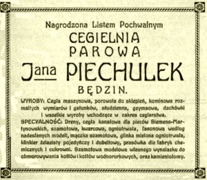 Jan Piechulek Cegielnia w Będzinie 1909.jpg