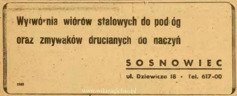 Plik:Reklama 1945 Sosnowiec Wytwórnia Wiór Stalowych 01.JPG