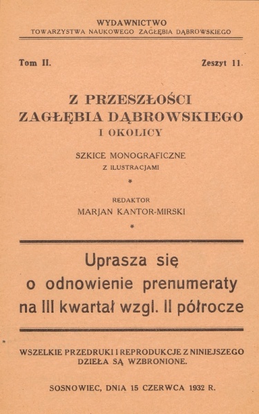 Plik:Z przeszłości Zagłębia Dąbrowskiego i okolicy - Szkice monograficzne z ilustracjami - Tom 2 - nr 11.jpg