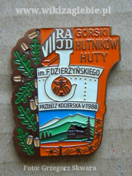 Plik:Odznaka VII Rajdu Gorskiego Hutnikow Huty Dzierzynskiego 1988.jpg
