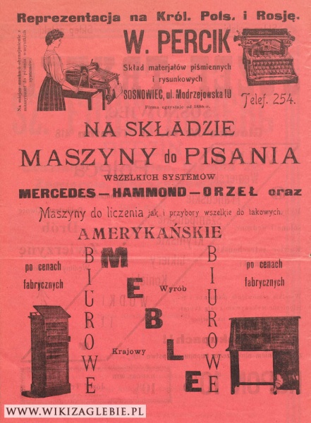 Plik:Reklama 1913 Sosnowiec Sklep Percik.jpg