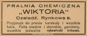 Reklama 1938 Czeladź Pralnia Chemiczna Wiktoria 01.jpg