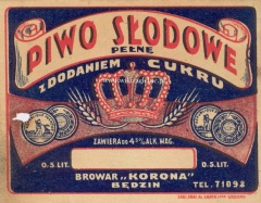 Bedzin Browar Korona Etykiety 1918-1939 03.jpg