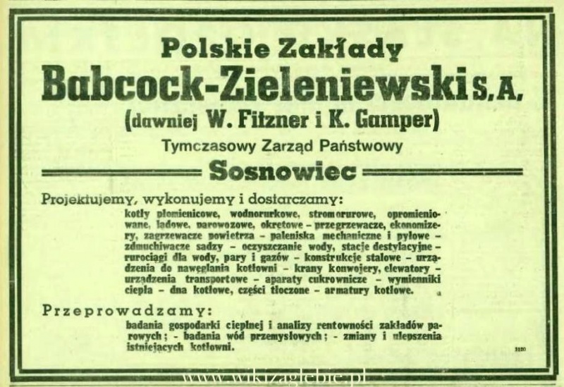Plik:Reklama 1945 Sosnowiec Polskie Zakłady Babcock Zieleniewski 03.JPG