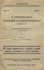 Z przeszłości Zagłębia Dąbrowskiego i okolicy - Szkice monograficzne z ilustracjami - Tom 3 - nr 01.jpg