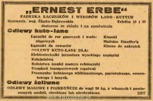 Reklama 1945 Zawiercie Ernest Erbe 01.JPG