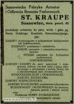 Reklama 1935 Sosnowiec Kraupe Sosnowiecka Fabryka Armatur.jpg
