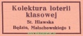 Reklama 1937 Będzin Kolektura Loterii Klasowej St. Hlawska 01.jpg