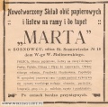 Reklama 1913 Sosnowiec Skład obić papierowych Marta.jpg