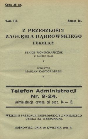 Z przeszłości Zagłębia Dąbrowskiego i okolicy - Szkice monograficzne z ilustracjami - Tom 3 - nr 15.jpg