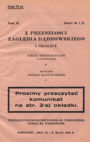 Z przeszłości Zagłębia Dąbrowskiego i okolicy - Szkice monograficzne z ilustracjami - Tom 3 - nr 16-17.jpg