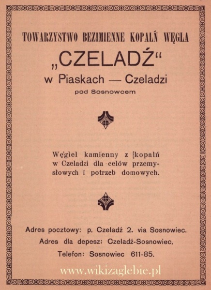 Plik:Reklama 1938 Czeladź Towarzystwo Bezimienne Kopalń Węgla Czeladź 01.jpg